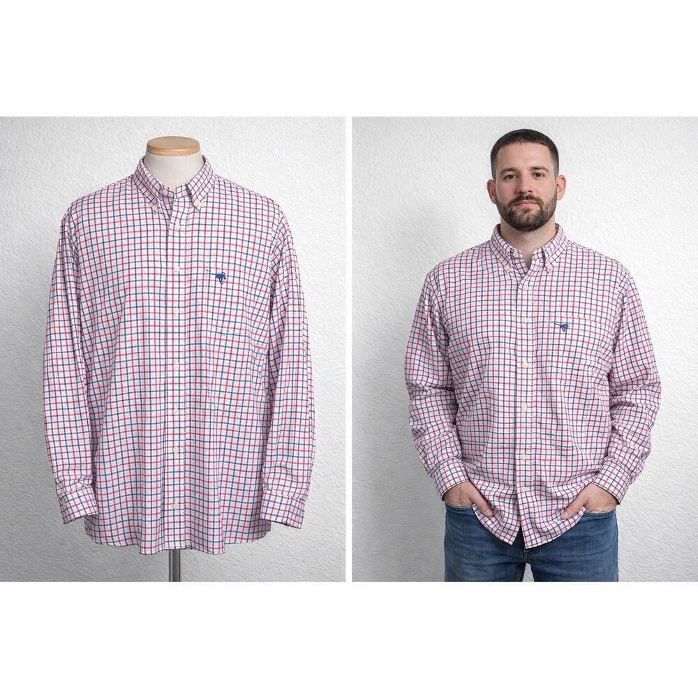 Brooks Brothers Original Polo Shirt Reb Blue Gingham Check Button Down Mens 3XLT